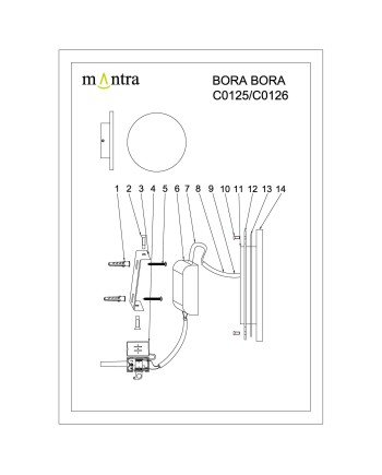 BORA BORA * APLIQUE / PLAFÓN LED REDONDO NEGRO - 30W 3000K